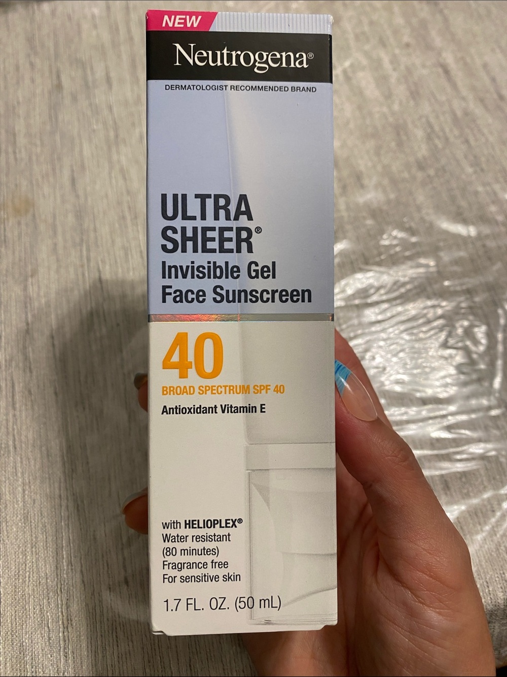 Neutrogena Ultra Sheer Invisible Gel Face Sunscreen SPF 40
